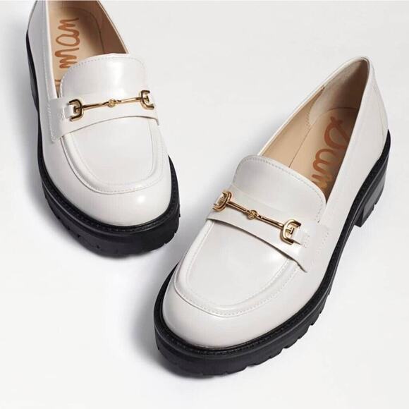 Sam Edelman Tully White Box Slip On Chunky Lug Sole Leather Loafers Sz 7 NWB - Picture 2 of 14